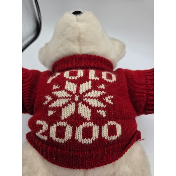 Vintage Polo Ralph Lauren 2000 White Jointed Teddy Bear Snowflake Sweater Plush - Picture 5 of 7